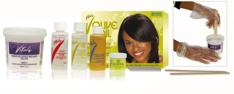 Vitale Olive Oil Relaxer Kit, Super , Green - Image 3