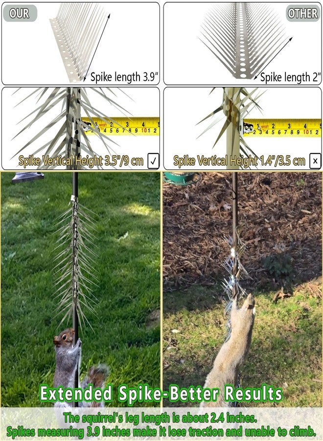 TIQUKDELY Bird Spikes, Outdoor Squirrel Spikes, Bird Feeder Pole Squirrel Baffle, Avoid Squirrels, Raccoons and Rodents from Climbing. (40 inches) - Image 4