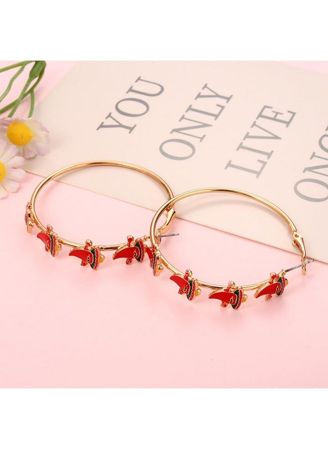 YAHPERN Cinco De Mayo Hoop Earrings For Women, Mexican Fiesta Earrings Sombrero Cactus Chili Hoop Earrings Mexican Holiday Accessory Jewelry Gifts (Style C)  - Image 2
