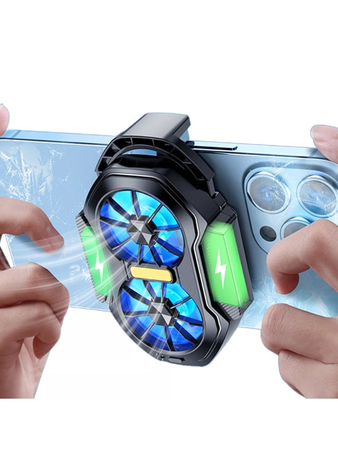 Phone Cooler for Gaming, Cellphone Radiator with Dual Semi-Conductor Cooling Chip, Mobile Phones with Width of 6.9 to 8.6 cm for Phone Live Streaming, Outdoor Vlog, Mobile Gaming - Image 1