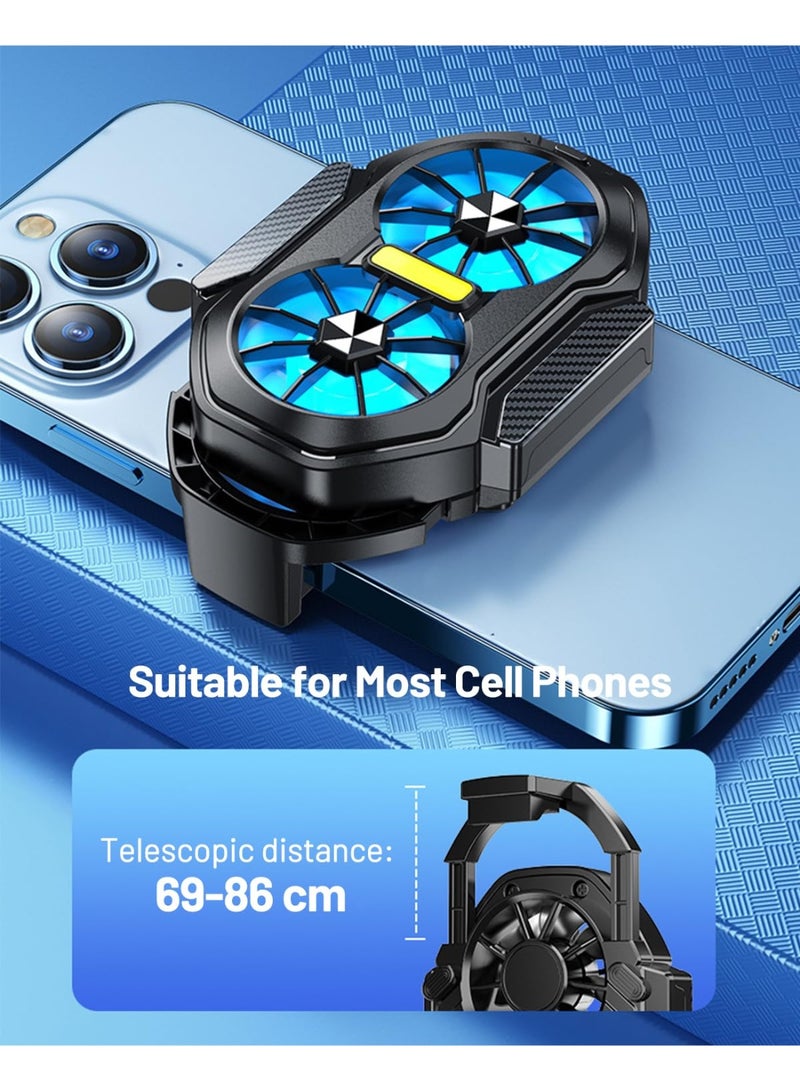 Phone Cooler for Gaming, Cellphone Radiator with Dual Semi-Conductor Cooling Chip, Mobile Phones with Width of 6.9 to 8.6 cm for Phone Live Streaming, Outdoor Vlog, Mobile Gaming - Image 2