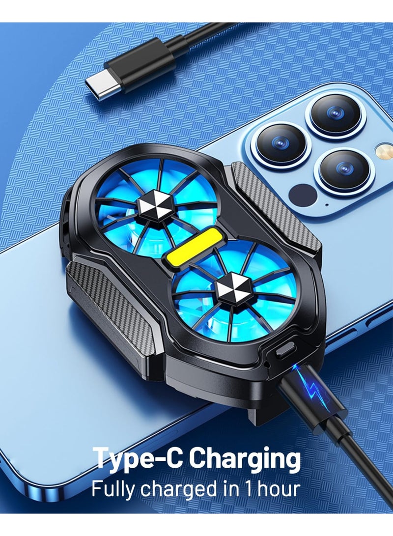 Phone Cooler for Gaming, Cellphone Radiator with Dual Semi-Conductor Cooling Chip, Mobile Phones with Width of 6.9 to 8.6 cm for Phone Live Streaming, Outdoor Vlog, Mobile Gaming - Image 3