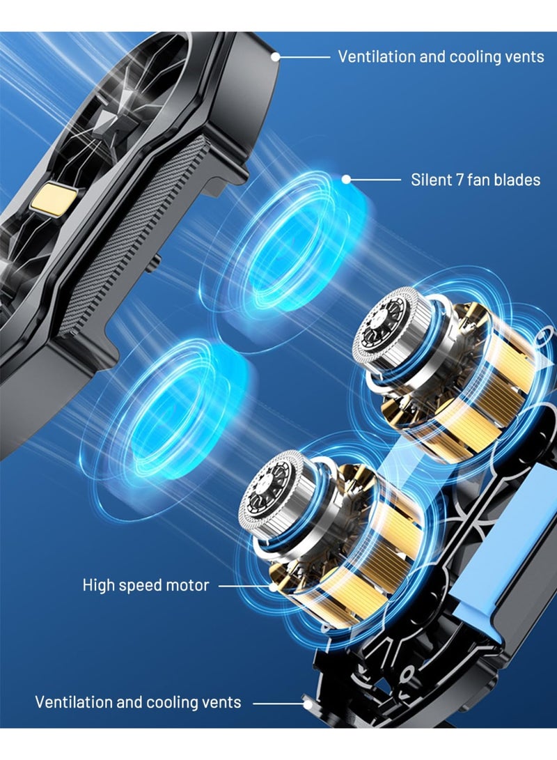 Phone Cooler for Gaming, Cellphone Radiator with Dual Semi-Conductor Cooling Chip, Mobile Phones with Width of 6.9 to 8.6 cm for Phone Live Streaming, Outdoor Vlog, Mobile Gaming - Image 4