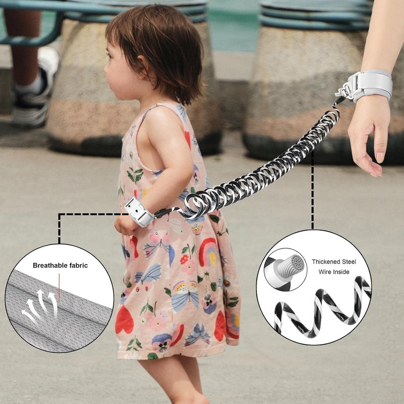 accmor 2 in 1 Toddler Leash with Magnetic Lock, Kids Anti Lost Wrist Link 2 Packs Keep Twins Close, Reflective Child Walking Restraints Hand Straps Tether for Baby Boys Girls to Outdoor Traveling - Image 3