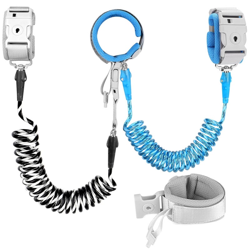 accmor 2 in 1 Toddler Leash with Magnetic Lock, Kids Anti Lost Wrist Link 2 Packs Keep Twins Close, Reflective Child Walking Restraints Hand Straps Tether for Baby Boys Girls to Outdoor Traveling - Image 1