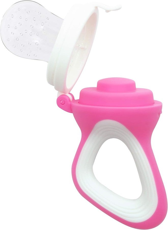 Miracle Moms Soft Silicone Nibbler with Extra Mesh for Babies, Baby Fruit & Food Feeder, Anti Choking Fruit Pacifier, Teether for Infant, 100% BPA Free, 3 Months+ (1, Pink) - Image 2