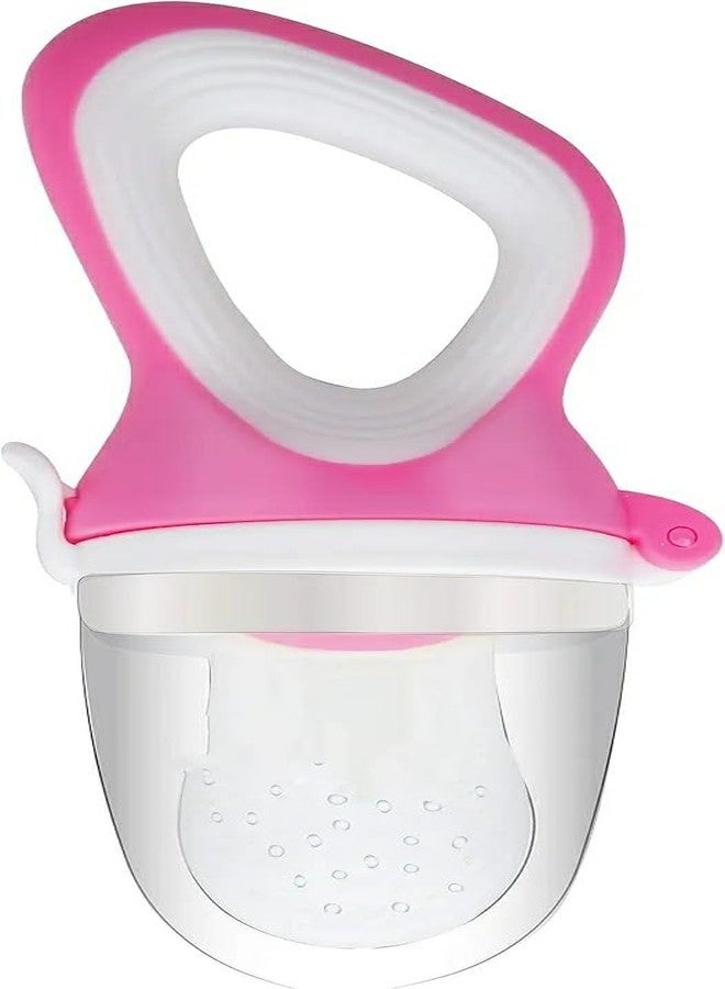 Miracle Moms Soft Silicone Nibbler with Extra Mesh for Babies, Baby Fruit & Food Feeder, Anti Choking Fruit Pacifier, Teether for Infant, 100% BPA Free, 3 Months+ (1, Pink) - Image 1