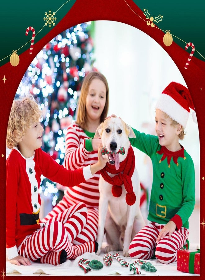 Glimin 24 Pcs Christmas Dog Rope Toys Pets Puppy Chew Interactive Toys Tough Christmas Colored Chew Training for Small Medium Large Pet Teething Cleaning Gifts(Funny Style) - Image 5
