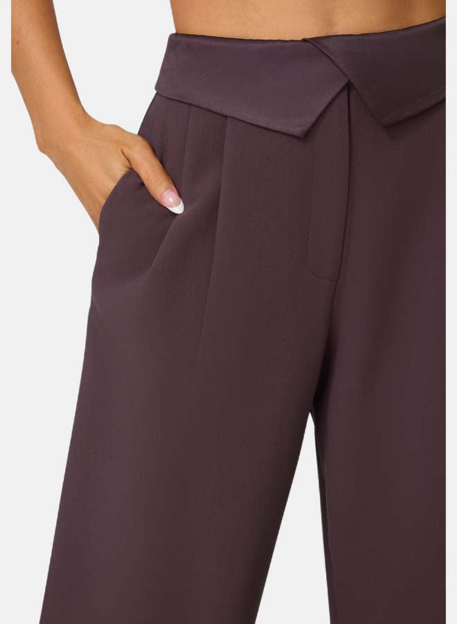 bebe Tailored Foldover Waistband Wide Leg Pant - Image 4