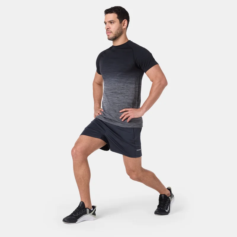 Sun And Sand Sports Black Men's Seamless T-Shirt for Men | Best Price UAE