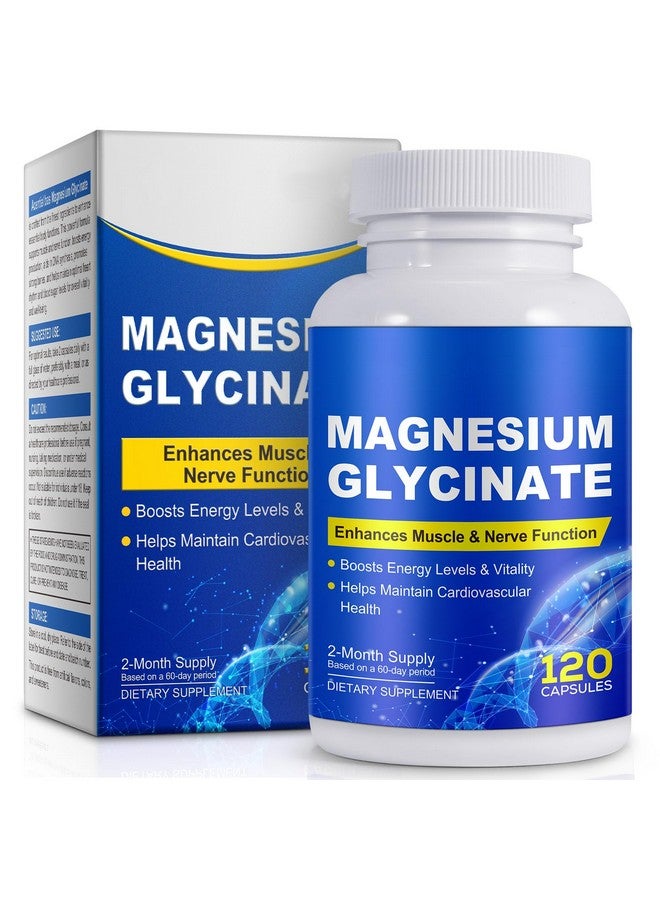 Generic Magnesium Glycinate for Sleep, Mood, Brain, High Absorption 120 Capslues Supplement, Elemental Magnesium with 100mg Calcium - Highly Bioavailable - with Vitamin D3 & K2  - Image 1