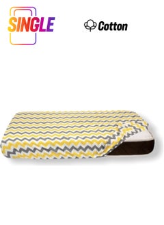 Bebek Özel Baby Special Cotton Baby and Kids Elastic Bed Sheet Yellow Zigzag 90X140  - Image 1
