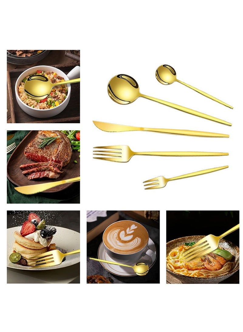NiceArt [30 piece set of high-end stainless steel tableware] - a golden and elegant home and hotel choice - Image 4