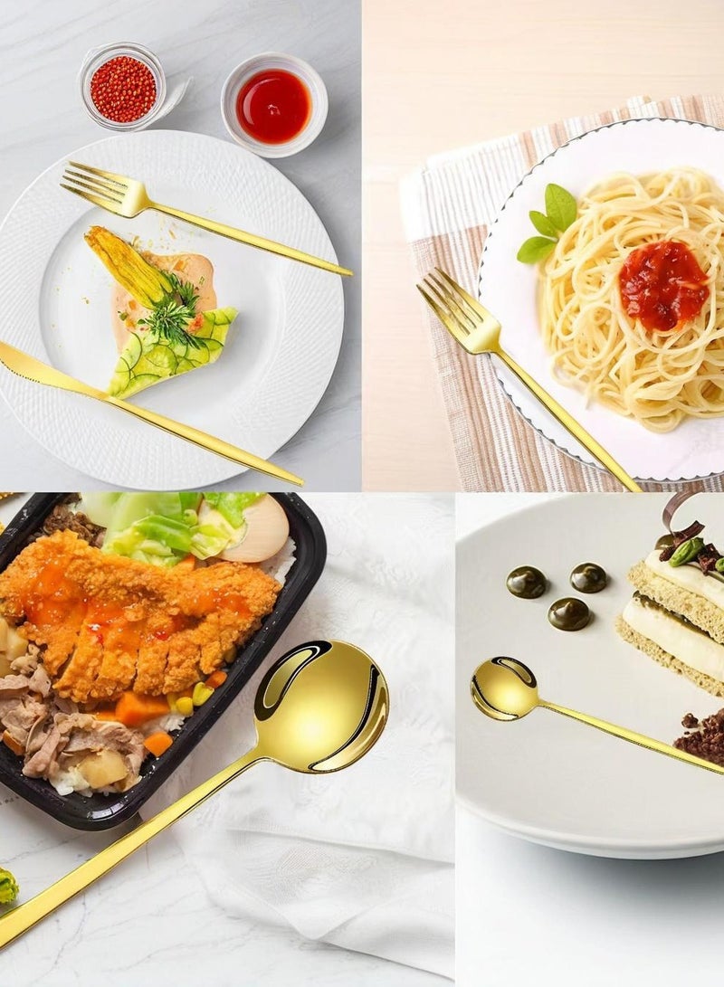 NiceArt [30 piece set of high-end stainless steel tableware] - a golden and elegant home and hotel choice - Image 5