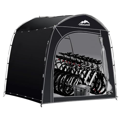 MAIZOA Bike Storage Tent,98*59*79 In,Outdoor Portable Storage Tent,Made of 210D Oxford Cloth PU4000mm Waterproof Fabric, Storage Shed for 2-4-6 bike,Motorcycles,Garden Tools,Lawn Mower,Various Tools - Image 1
