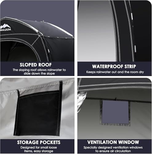 MAIZOA Bike Storage Tent,98*59*79 In,Outdoor Portable Storage Tent,Made of 210D Oxford Cloth PU4000mm Waterproof Fabric, Storage Shed for 2-4-6 bike,Motorcycles,Garden Tools,Lawn Mower,Various Tools - Image 5