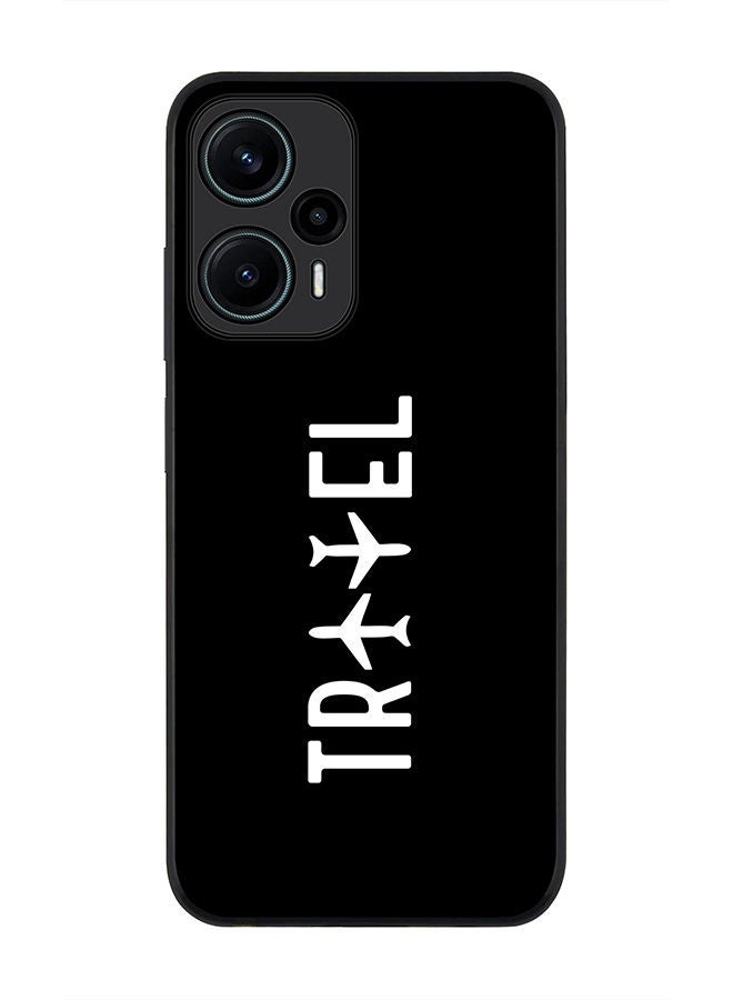 Stylizedd Rugged Black edge case for Xiaomi Poco F5 5G / Xiaomi Redmi Note 12 Turbo 5G Slim fit Soft Case Flexible Rubber Edges Anti Drop TPU Gel Thin Cover - Travel - Image 1