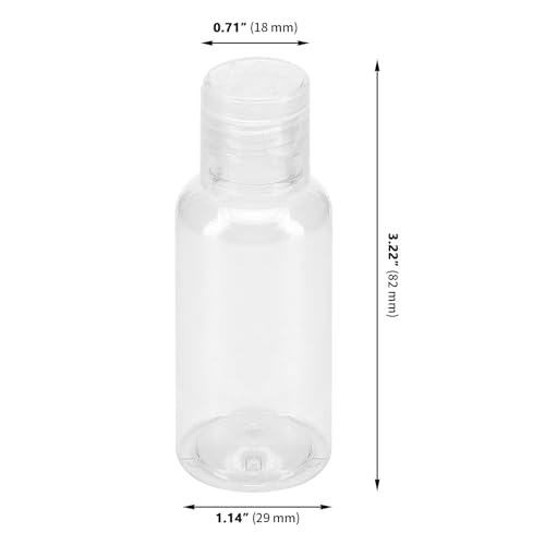GINLANK 120 PCS 1oz30ml Clear Empty Travel Bottles Round Empty Bottles with Flip Cap Plastic Sample Bottle Container for Shampoo Lotions Shower Gel Makeup - Image 3