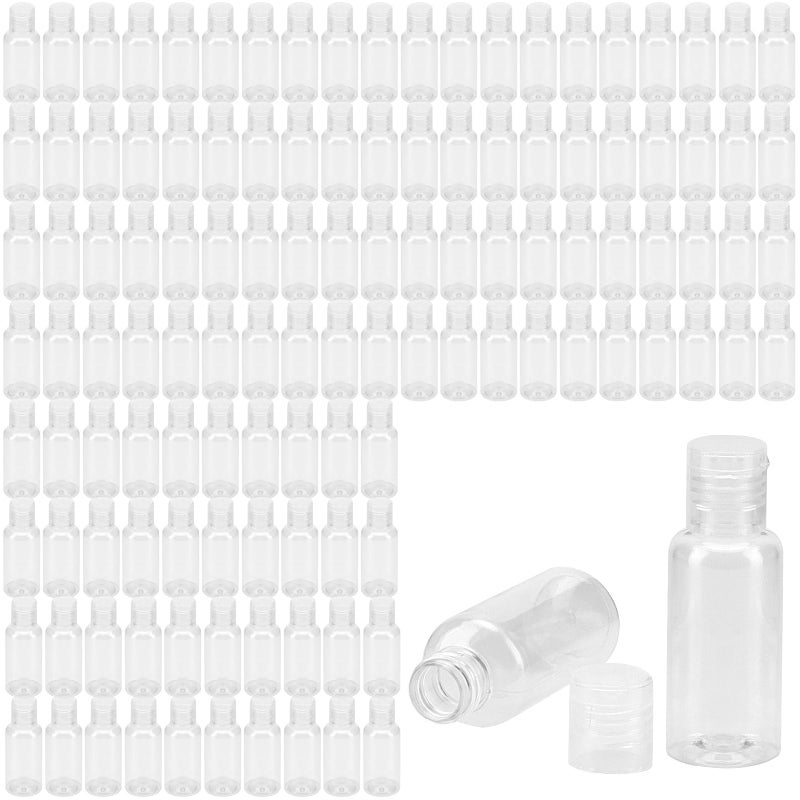 GINLANK 120 PCS 1oz30ml Clear Empty Travel Bottles Round Empty Bottles with Flip Cap Plastic Sample Bottle Container for Shampoo Lotions Shower Gel Makeup - Image 2