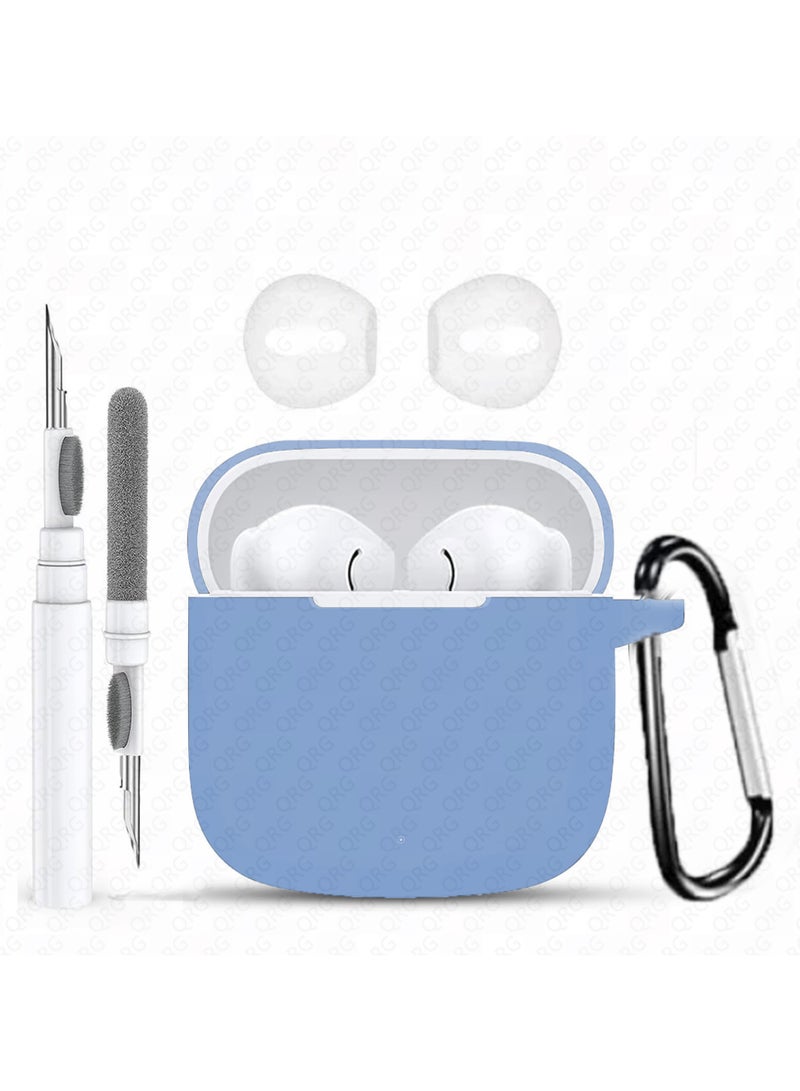 Silicone Protective Case Cover for Huawei FreeBuds Se 2/ Se 3 with Cleaner Kit and Ear Tips (Sky Blue) - Image 1