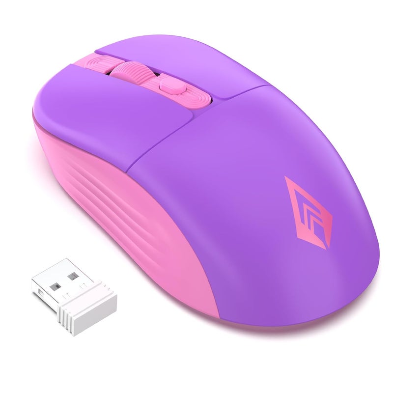 Archer Tech Lab Wireless Mouse,2.4GHz USB Nano Receiver, 3 DPI (800/1200/1600), Ergonomic Lightweight Design 55g,10M Range, Plug & Play, 2 Million Clicks, for Windows PC/Laptop (Precision 100-Purple) - Image 1