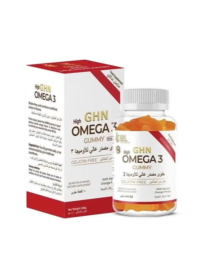 GHN High Source Omega-3 Orange Flavored Gummies 60 Gummies