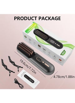 Portable Cordless Hair Straightener Brush, 2 in 1 Negative Ion Straightening Brush,65 Mins Long Battery Hot Comb Hair Straightener,12 Temp Settings Anti-Scald,USB Rechargeable - pzsku/Z5730EF35DEABC28921F3Z/45/_/1716860900/3b964409-a8d8-4d82-8ecb-06e9633cbb19