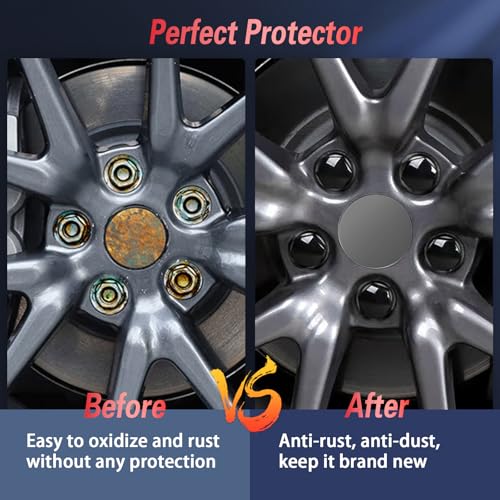 H3JANG Wheel Center Caps for Tesla Model Y Model 3 19 Inch Model S 20 Inch Wheel Hub Caps Center Cover with 4 Hub Center Cap + 20 Lug Nut Cover + 1 Pack Wrench No Logo (Dark Grey) - Image 5