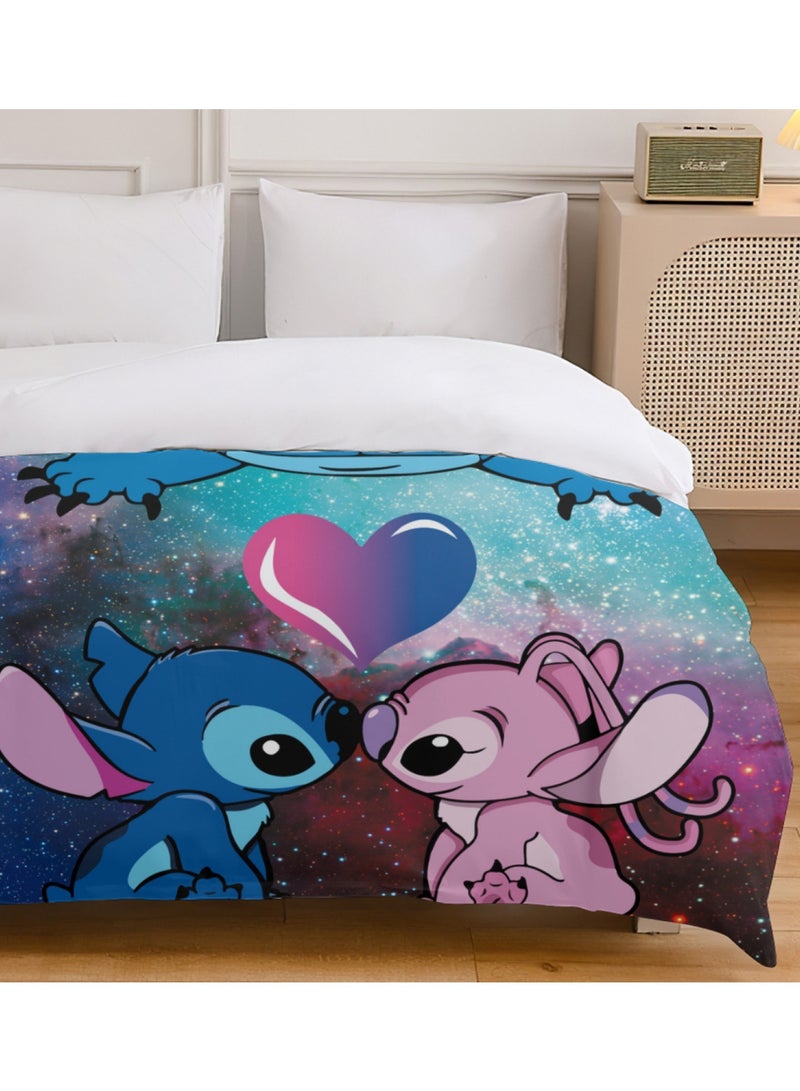 طقم سرير بنمط غرزة الكرتون مكون من ثلاث قطع مع ملاءات بوليستر ناعمة من الألياف الدقيقة بما في ذلك غطاء لحاف وكيسي وسادة (حجم الغطاء 150 سم × 200 سم) - Image 3