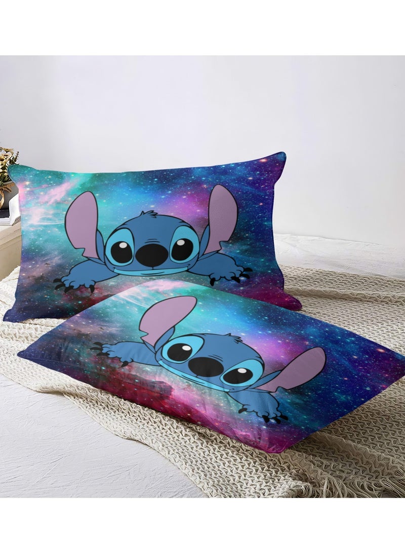 طقم سرير بنمط غرزة الكرتون مكون من ثلاث قطع مع ملاءات بوليستر ناعمة من الألياف الدقيقة بما في ذلك غطاء لحاف وكيسي وسادة (حجم الغطاء 150 سم × 200 سم) - Image 4