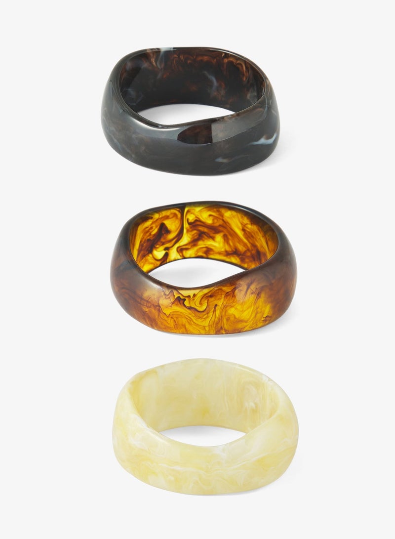 Ginger 3PK Chunky Resin Bangle - Image 2