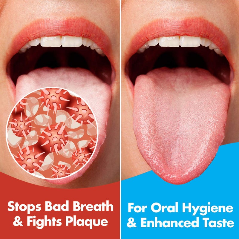 MEDca Tongue Scrapers - Pack of 2 - Stainless Steel Tongue Cleaners Brush for Help Getting Rid of Bad Breath & Bacteria - Food Scraper to Keeps Mouth & Teeth Healthy and Clean - Essential Dental Hygiene Kit - Image 3