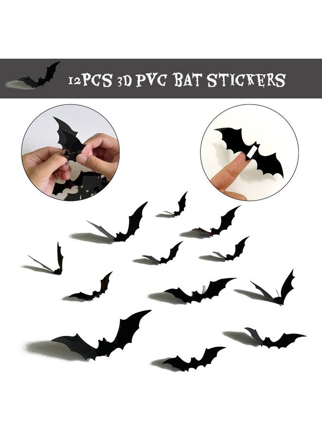 Haptda Red Glittery Happy Birthday Halloween Banner Black Foil Curtains Backdrop 3D Bat Sticker And Latex Balloons Confetti Balloon For Birthday Party Decorations Scary Party Supplies - Image 4