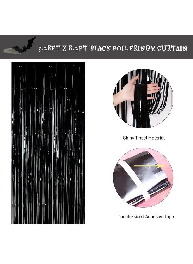 Haptda Red Glittery Happy Birthday Halloween Banner Black Foil Curtains Backdrop 3D Bat Sticker And Latex Balloons Confetti Balloon For Birthday Party Decorations Scary Party Supplies - Image 5