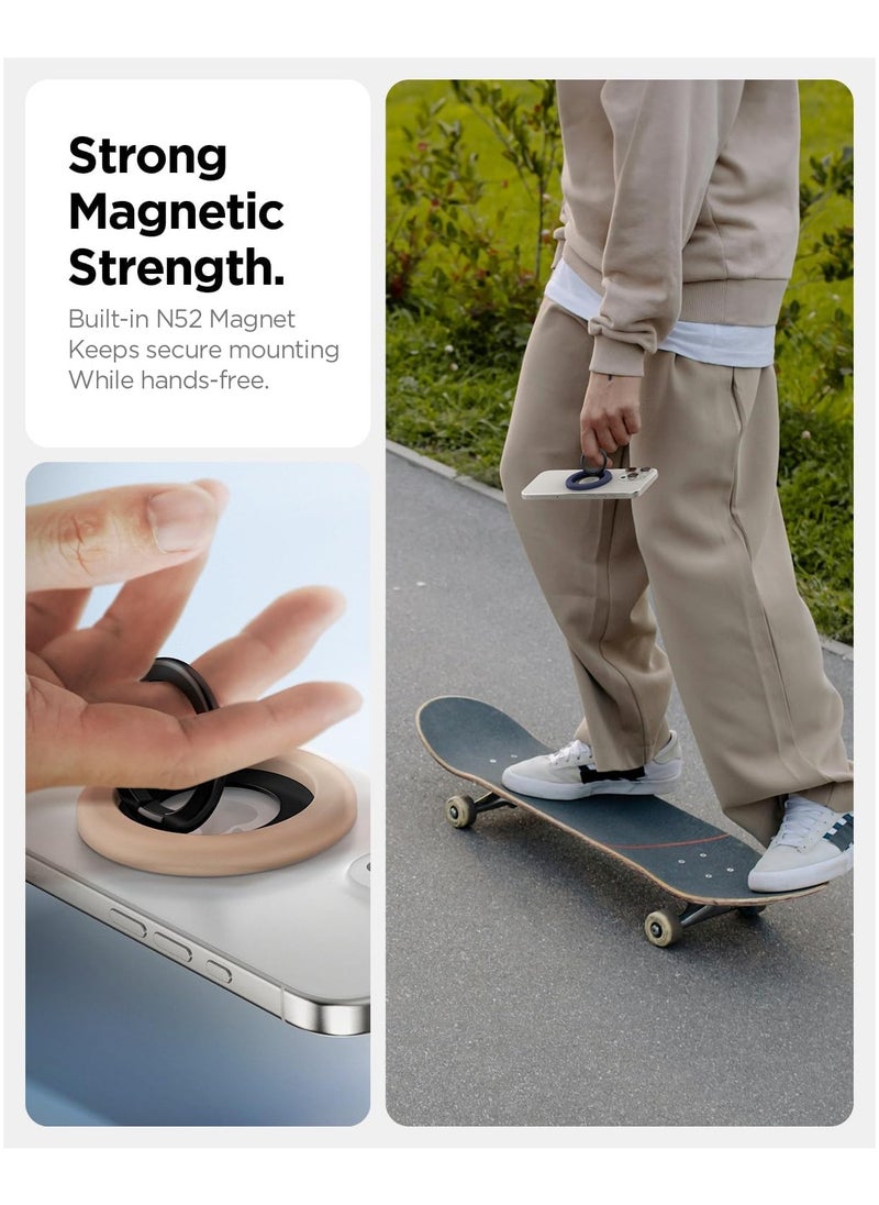 Spigen Nano Pop MagFit Magnetic Silicone Phone Grip Adjustable Holder Ring Kickstand compatible with MagSafe Case & iPhone 16 Pro Max, 16 Pro, 16 Plus, 15/14/13/12 series - Coconut Beige  - Image 5