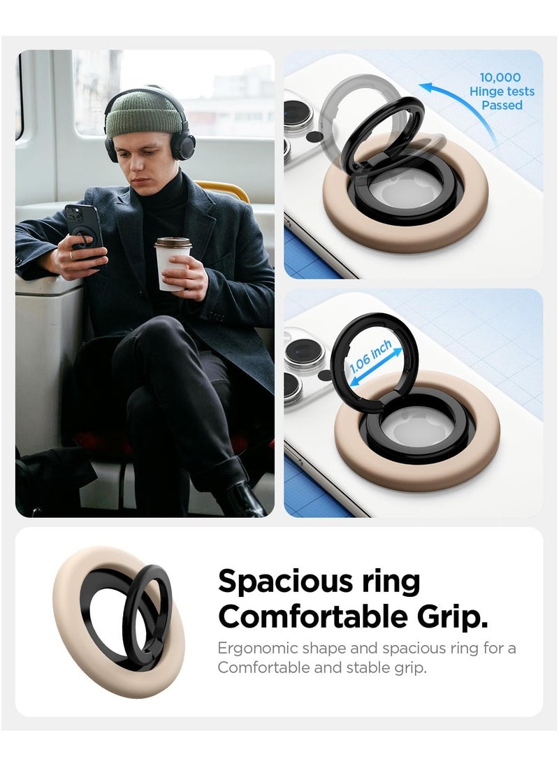 Spigen Nano Pop MagFit Magnetic Silicone Phone Grip Adjustable Holder Ring Kickstand compatible with MagSafe Case & iPhone 16 Pro Max, 16 Pro, 16 Plus, 15/14/13/12 series - Coconut Beige  - Image 3