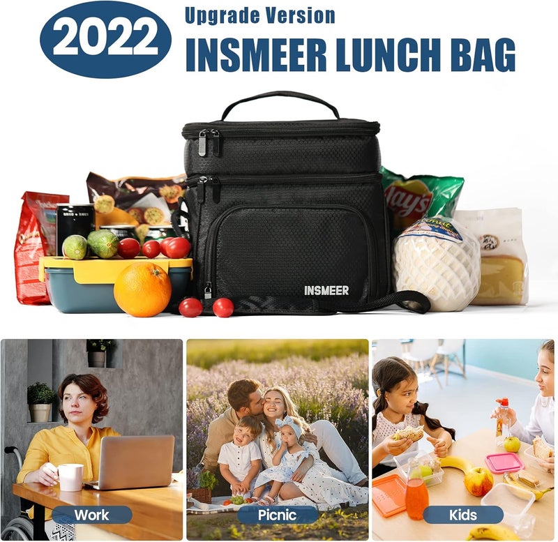 Large Insulated Lunch Bag 16L - Double Deck Cooler for Adults, Men, Women, Perfect for Travel, Camping, School, and Office - Image 5