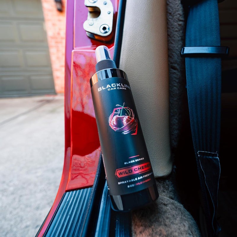 BlackLine Car Care - Wild Cherry Car Air Freshener, Long-Lasting, Oder Eliminator, for Cars, Trucks, SUV, or Home Use - 8 fl OZ - Wild Cherry Air Freshener - Cherry Spray - Image 2