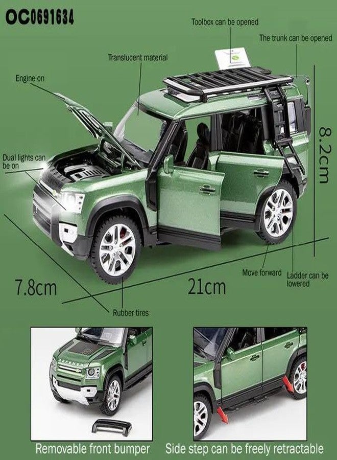 endevi1:24 Scale Exclusive Alloy Metal Pull Back Die-cast Car Model with Sound Light Mini Auto Toy for Kids Metal Model Toy Car with Sound and Light (1.24 New Defender-Multicolor) - Image 4