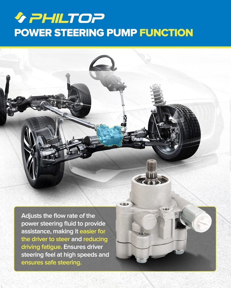 PHILTOP 21-5219 Power Steering Pump Fit For 2000-2004 Xterra 3.3L, 1999-2004 Frontier 3.3L Power Steering Pump - Image 4