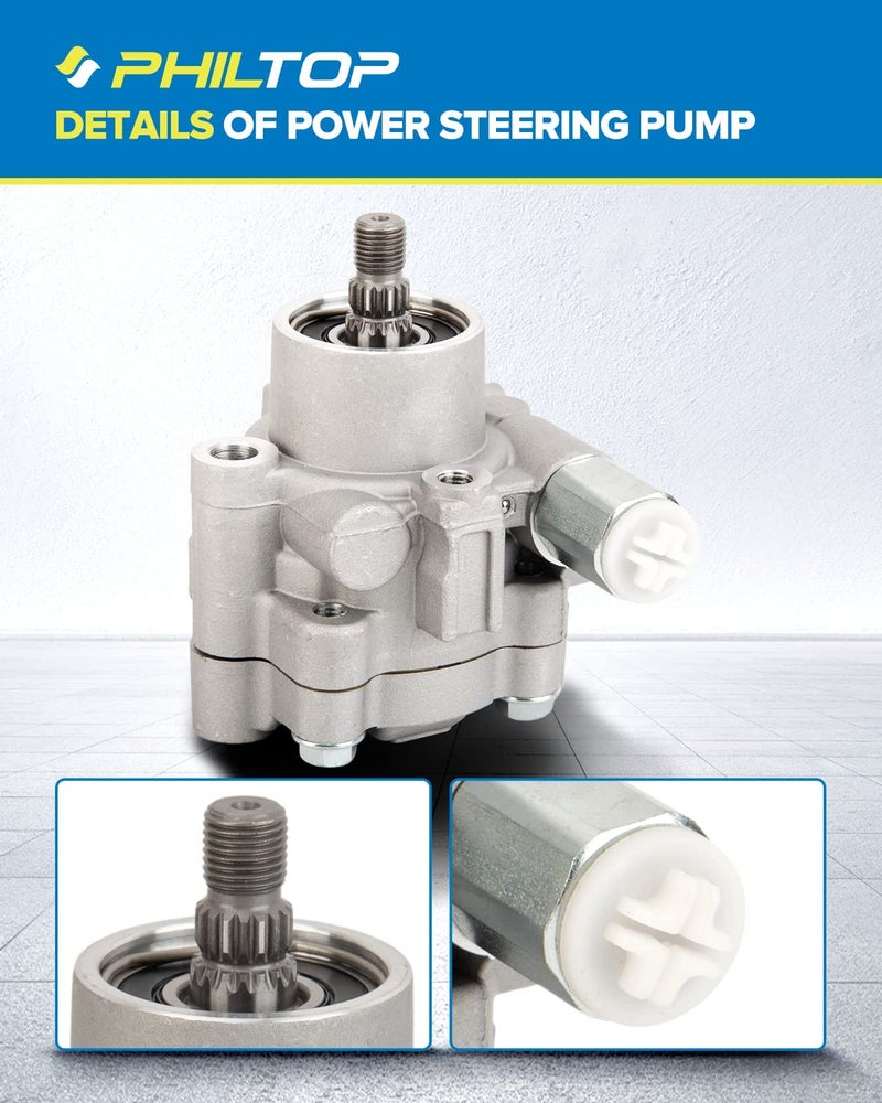 PHILTOP 21-5219 Power Steering Pump Fit For 2000-2004 Xterra 3.3L, 1999-2004 Frontier 3.3L Power Steering Pump - Image 2