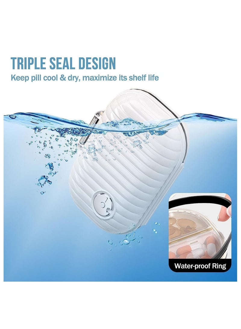 KASTWAVE Travel Pill Organizer, 2 Pack Portable Box 7 Day Small Case Moisture Proof Daily Medicine Vitamin Container for Vitamins, Supplements Medication Tracker Essentials (Small+ Large) - Image 4