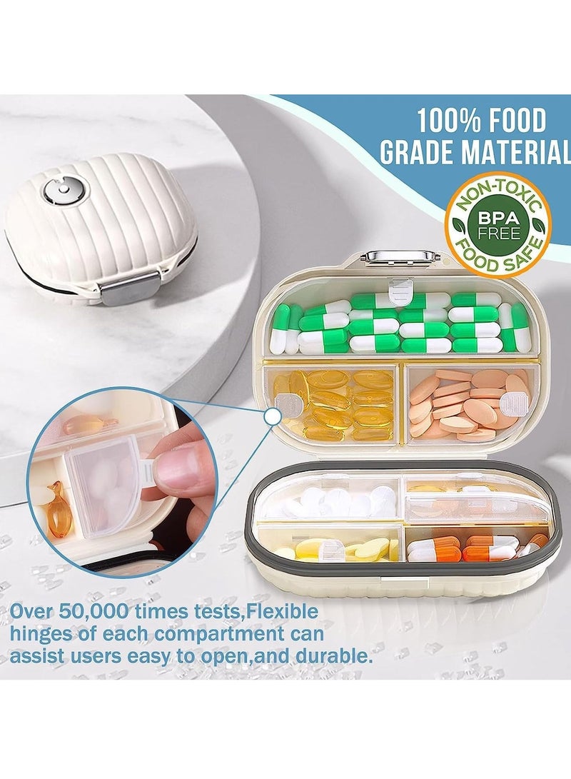 KASTWAVE Travel Pill Organizer, 2 Pack Portable Box 7 Day Small Case Moisture Proof Daily Medicine Vitamin Container for Vitamins, Supplements Medication Tracker Essentials (Small+ Large) - Image 5