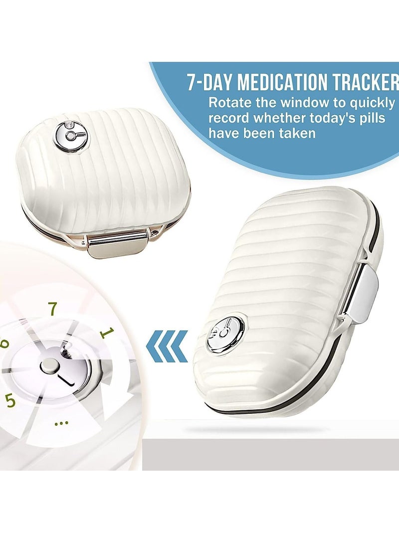 KASTWAVE Travel Pill Organizer, 2 Pack Portable Box 7 Day Small Case Moisture Proof Daily Medicine Vitamin Container for Vitamins, Supplements Medication Tracker Essentials (Small+ Large) - Image 3