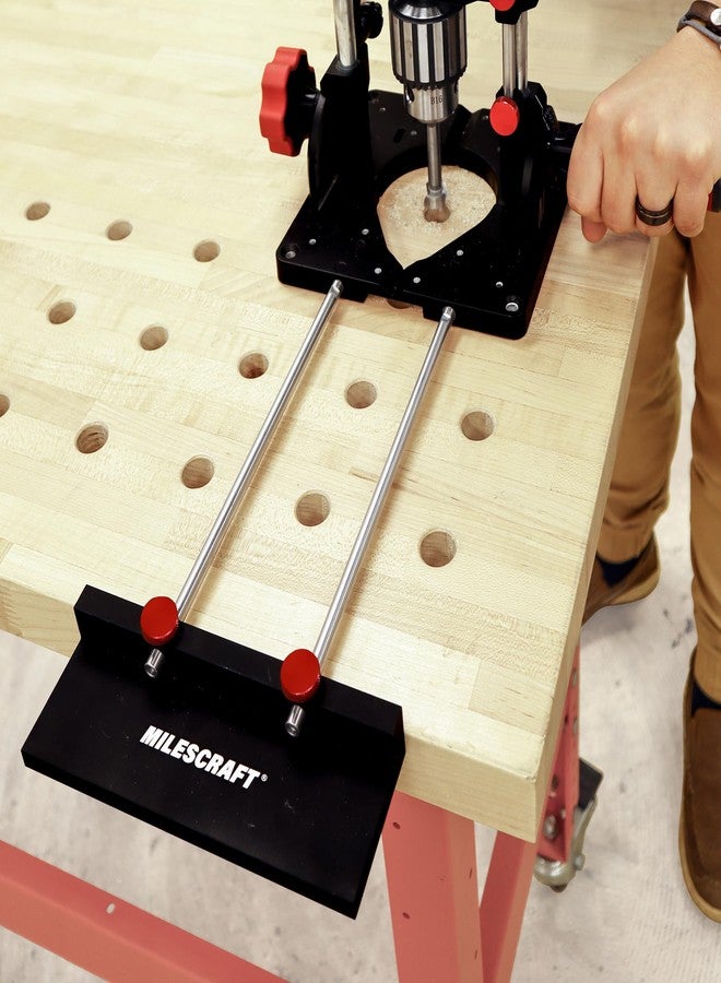 Milescraft 1349 Drill Fence - Portable Drill Press Edge Guide Attachment for Milescraft 1348 DrillMatePRO. 1-7/16” to 12-5/8” Range with Metal Construction for Drilling Straight Holes - Image 3