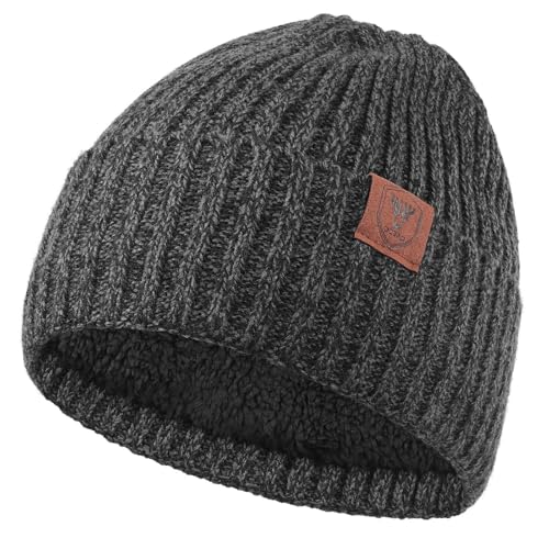 OZERO Knit Beanie Winter Hat, Thermal Thick Polar Fleece Snow Skull Cap for Men and Women - Image 1