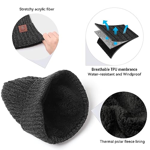 OZERO Knit Beanie Winter Hat, Thermal Thick Polar Fleece Snow Skull Cap for Men and Women - Image 4