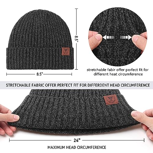OZERO Knit Beanie Winter Hat, Thermal Thick Polar Fleece Snow Skull Cap for Men and Women - Image 5