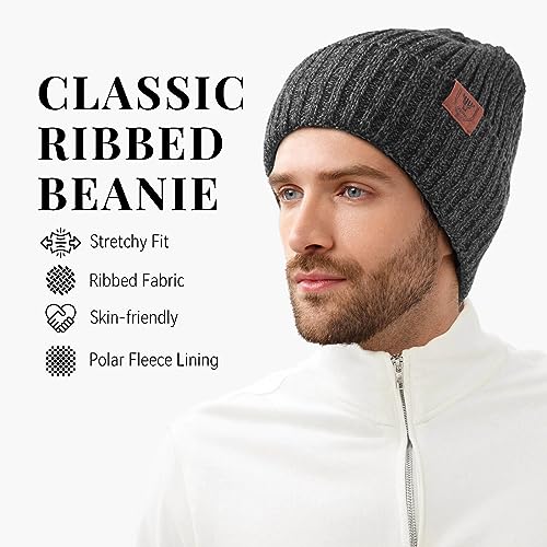 OZERO Knit Beanie Winter Hat, Thermal Thick Polar Fleece Snow Skull Cap for Men and Women - Image 2