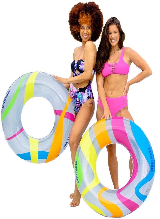 monsoon [Citrus] 2-Pack Luxury Pool Floats Swimming Float Beach Tube Floaties Ring Tubes - Pride - Image 1